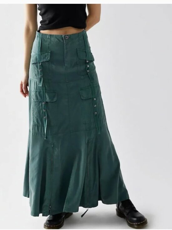 Free People Dresses & Skirts - free people green cargo what you waiting for maxi skirt forest pine 12